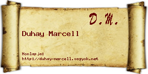 Duhay Marcell névjegykártya